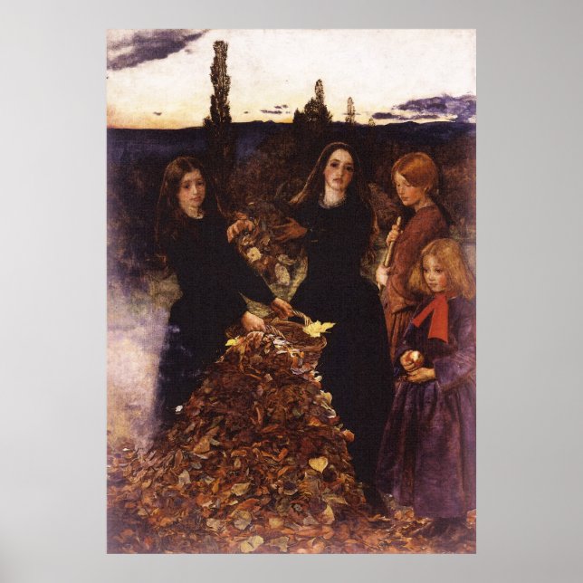 Höst löv av John Everett Millais Poster (Framsidan)