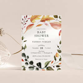 Höst löv Baby Shower Inbjudningar