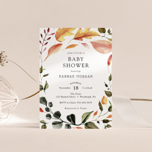 Höst löv Baby Shower Inbjudningar