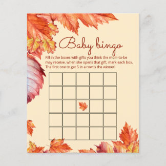 Höst löv babydusch baby bingo-spel