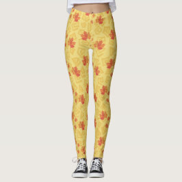 Höst löv baljväxter leggings