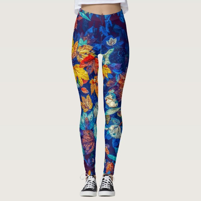 höst löv baljväxter leggings (Framsida)