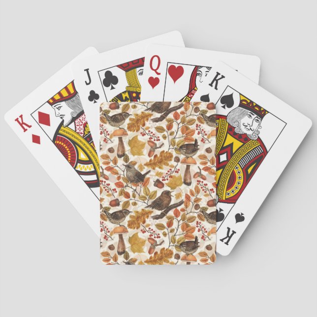 Höst löv, bär, svamp och rynor casinokort (Baksidan)