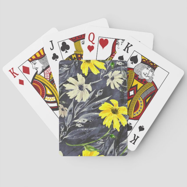 Höst löv, bär: vattenfärgen mönster. casinokort (Baksidan)