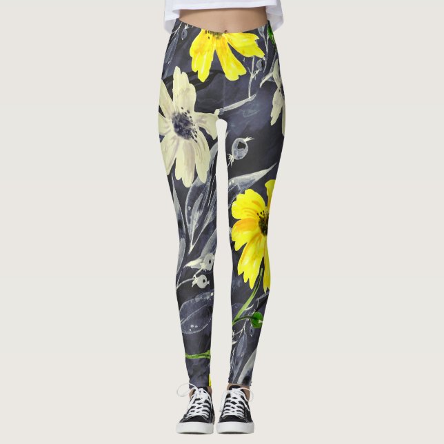Höst löv, bär: vattenfärgen mönster. leggings (Framsida)