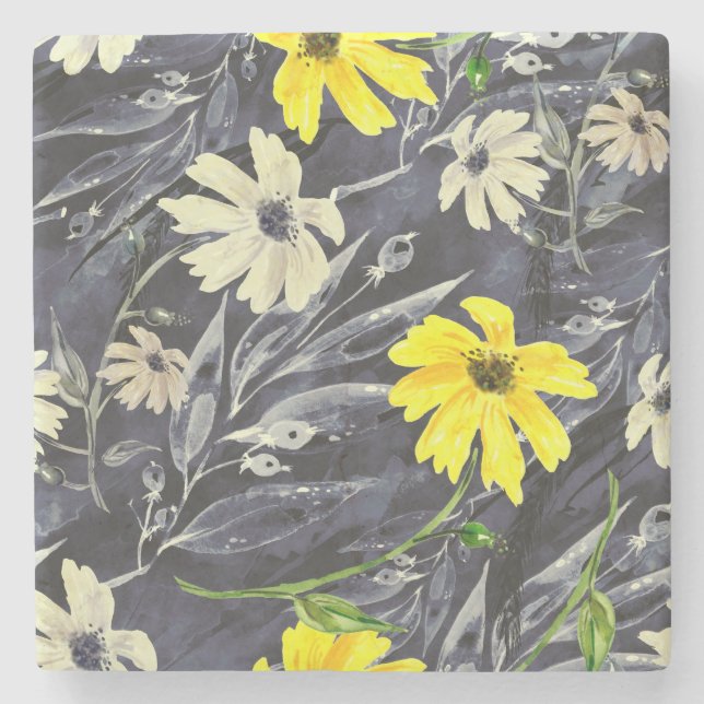 Höst löv, bär: vattenfärgen mönster. stenunderlägg (Framsidan)