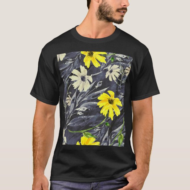 Höst löv, bär: vattenfärgen mönster. t shirt (Framsida)
