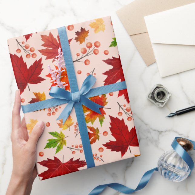 Höst löv & Berries Mönster Thanksgiving Gifts Presentpapper (Gifting)