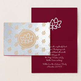 Höst löv & Berries Thanksgiving Real Folierat Kort