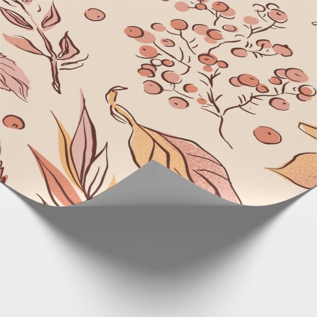 Höst löv & Berries Wrapping Papper Presentpapper (Hörn)