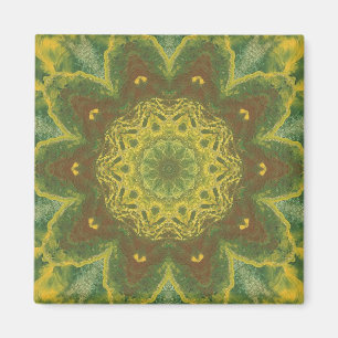Höst löv birch abstrakt kaleidoscope magnet 2