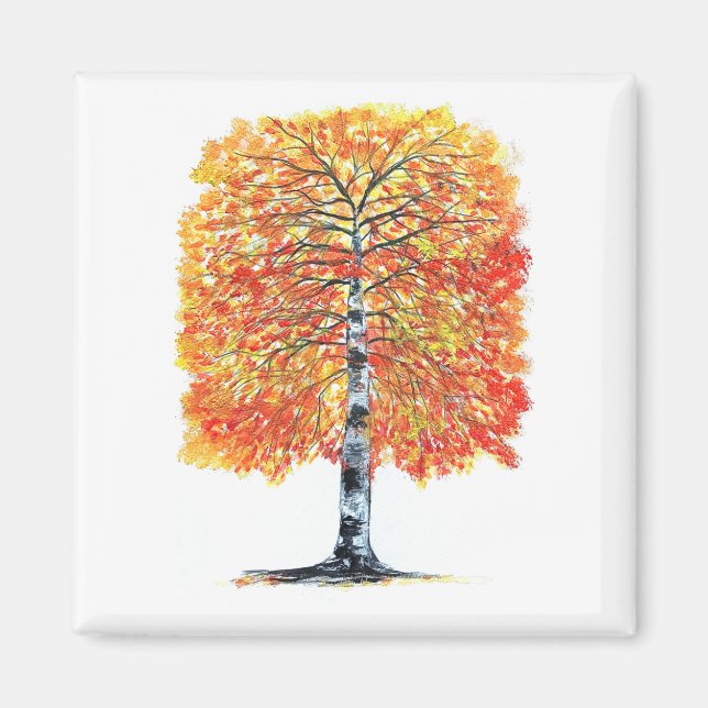 Höst löv birch magnet (Framsidan)