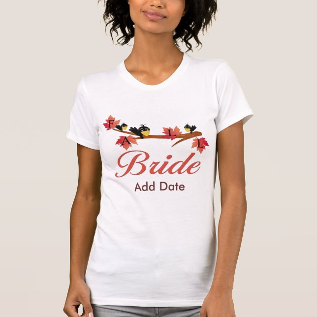 Höst löv Birds Fall Bride Tee (Framsida)