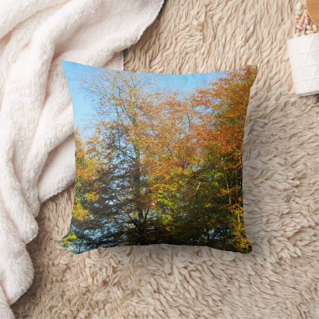 Höst löv & Blå himmel - Personlig-knapp Kudde (Filt)