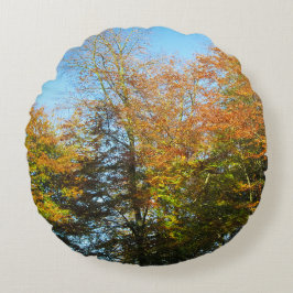 HÖST LÖV & BLÅ HIMMEL - PERSONLIG RUND KUDDE