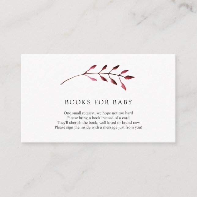 Höst löv Bokar för inmatningskort för Baby Tilläggskort (Framsida)