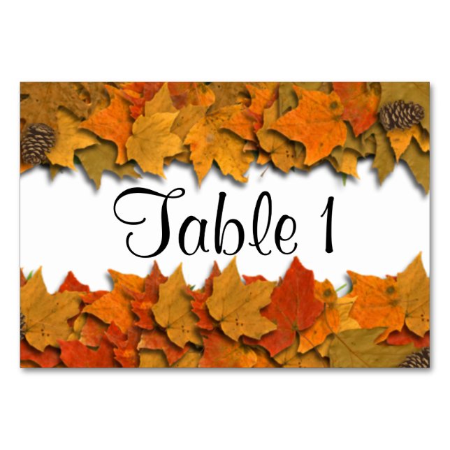 Höst löv bordsnummer (Framsidan)