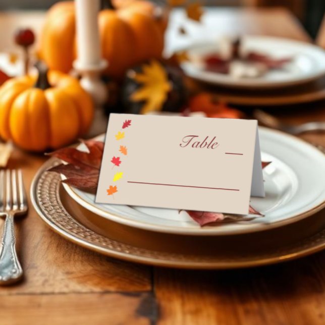 Höst löv Bröllop Placeringskort (Skapare uppladdad)