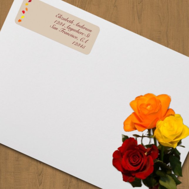 Höst löv Bröllop Returadress Etikett (Skapare uppladdad)