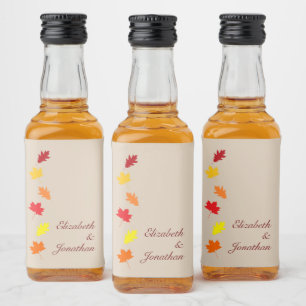 Höst löv Bröllop Spritflaskor Etikett