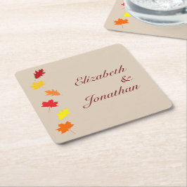 Höst löv Bröllop Underlägg Papper Kvadrat