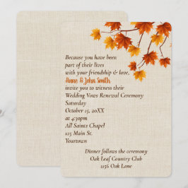 Höst löv Bröllop Vow Renewal Inbjudningar