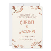 Höst löv bröllopsinbjudan