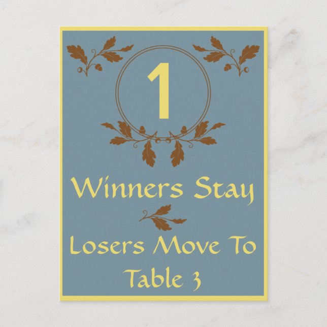 höst löv Bunco Bord-kort nr 1 Vykort (Framsida)