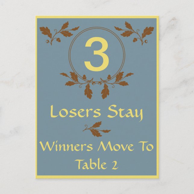 Höst löv Bunco Bord-kort nr 3 Vykort (Framsida)