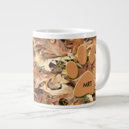 Höst löv Camo Nature Abstrakt Photo Initial Jumbo Mugg