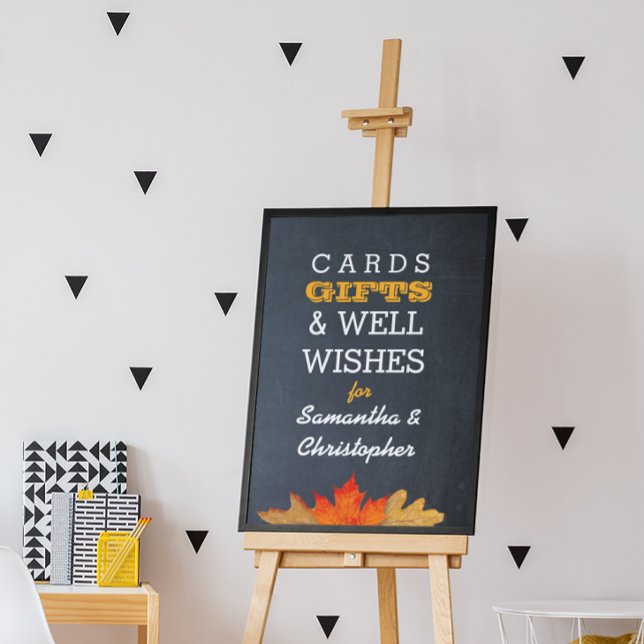 Höst löv Chalkboard Bröllop Gift Bord-tecken Poster (Skapare uppladdad)