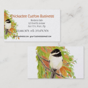 Höst löv Chickadee Bird Anpassningsbar Visitkort