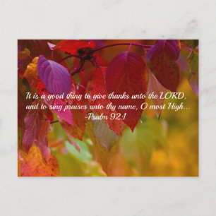 Höst löv Christian Bible Verse Psalms Vykort