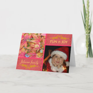 Höst löv christmas-fotorosa helgkort