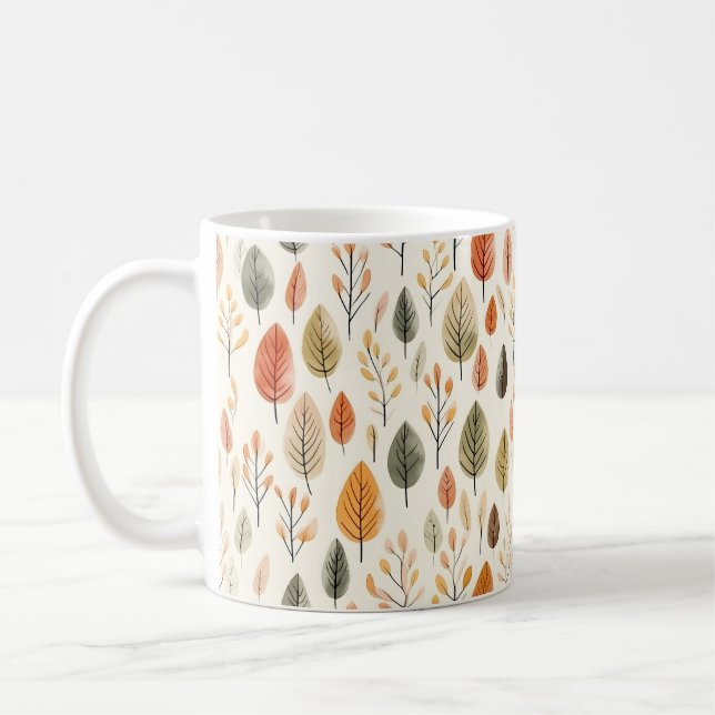 Höst löv Cottagecore-kaffe mugg (Vänster)
