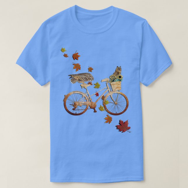 Höst löv Cute Uggla for Fall T Shirt (Design framsida)