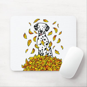 Höst löv Dalmatien (svart 1) Hund Spelande ljus Musmatta