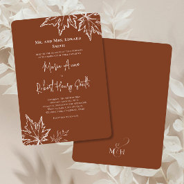 Höst löv Elegant Fall Wedding Inbjudningar