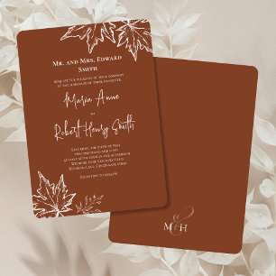 Höst löv Elegant Fall Wedding Inbjudningar