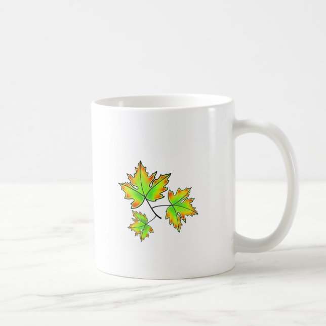 Höst löv elegant faller botaniskt kaffemugg (Höger)