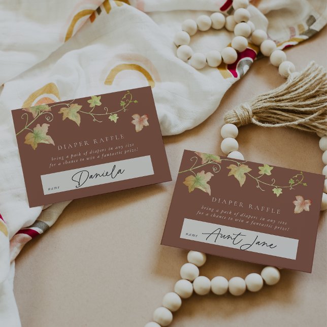 Höst löv Fall Baby Shower Diaper Raffle Tilläggskort (Skapare uppladdad)