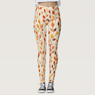 Höst löv Fall Mönster Leggings
