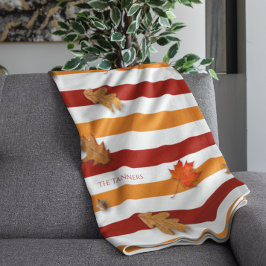 Höst löv Fall Stripe-Personlig Fleecefilt