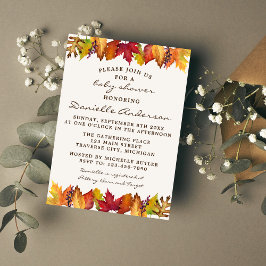 Höst löv Fall Wedding Baby Shower Inbjudningar