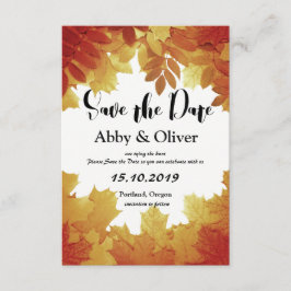Höst löv Fall Wedding Photo Save Date Spara Datumet