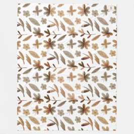 Höst löv faller i den varma Mysiga blommigten unde Fleecefilt