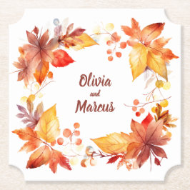 Höst löv Färg: Personlig Bröllop Underlägg