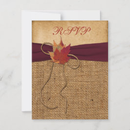 Höst löv, FAUX Burlap OSA kort - Vin
