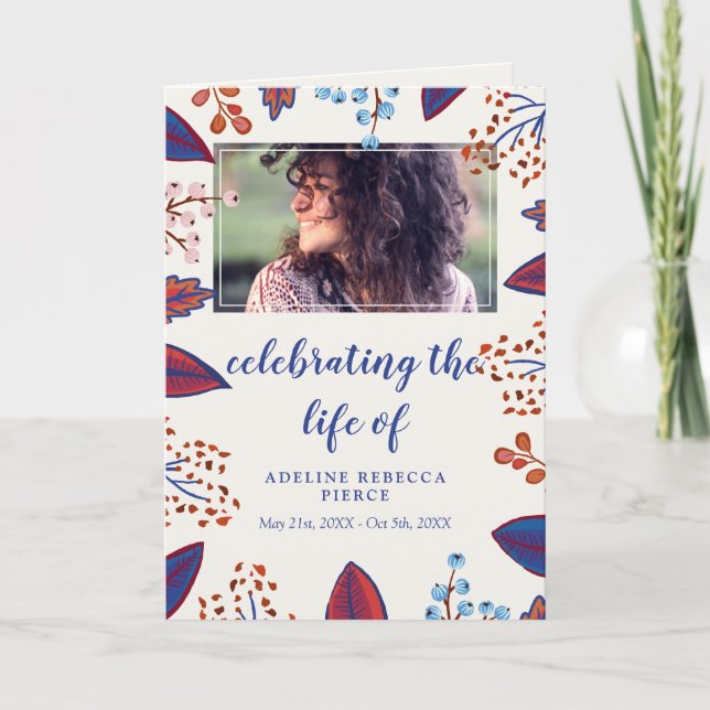 Höst löv Firande i Life-begravningsprogrammet Program (Framsida)