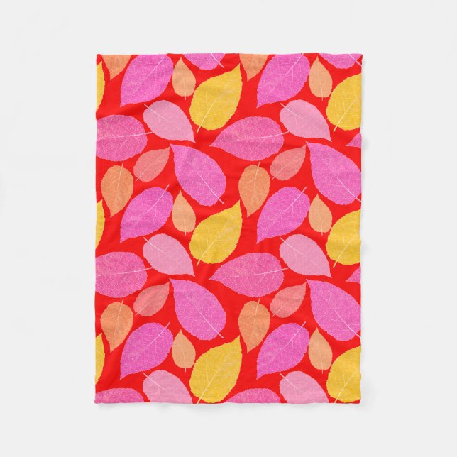 Höst löv fleecefilt (Framsidan)